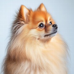 Obraz premium Vibrant dog posing against a striking blue background with an engaging expression and lively personality