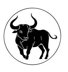 Taurus zodiac silhouette on a white background