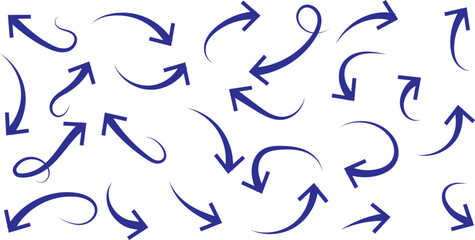 Set of simple lines hand drawn black arrows in various style. Set of simple of hand drawn black arrows. Set of simple lines hand drawn black arrows. Various of simple lines arrows collection