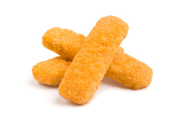 set of crab sticks on white background
