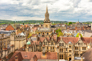 Obraz premium Oxford cityscape with medieval architecture, UK