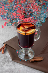 Mulled wine with orange