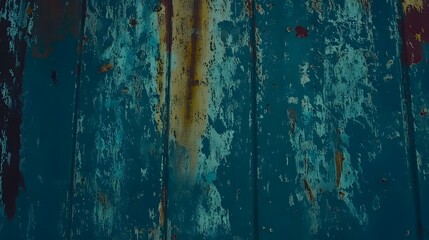 Weathered Blue Wooden Plank Wall with Rustic Texture and Peeling Paint in Abstract Design