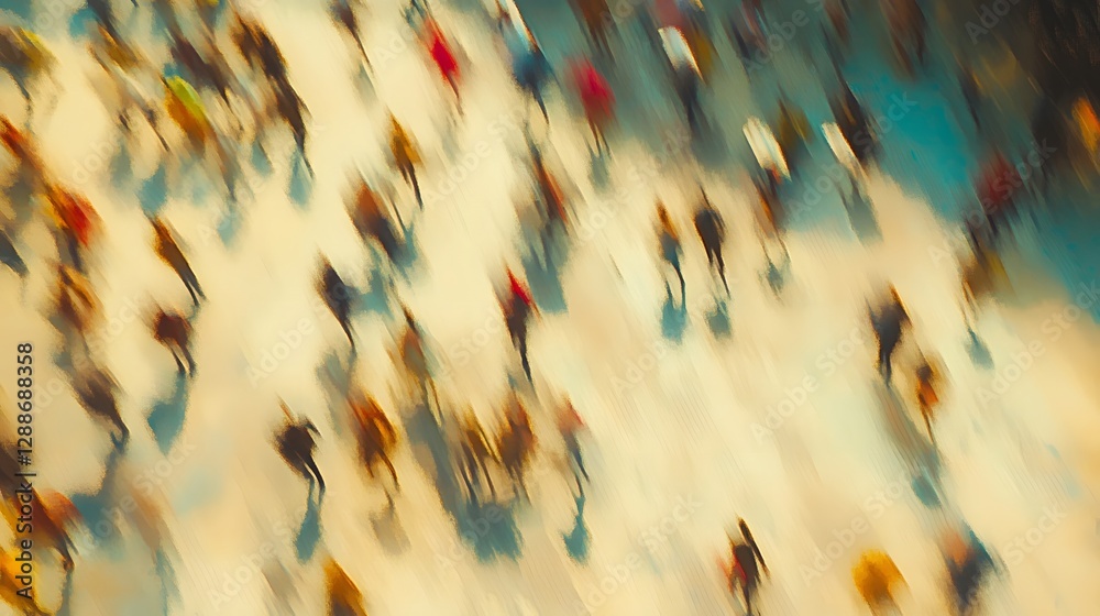 Poster Vibrant blurred abstract motion blur background composition with colorful dynamic and energetic visual elements creating a sense of movement rhythm and expression