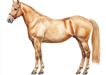 Obraz premium Elegant Equine Portrait Standing Gracefully Noble Animal Representation Artwork Illustration