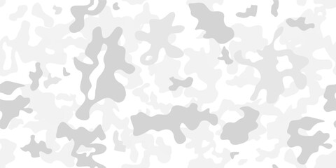 Camo pattern design. Military camouflage fashion print texture. Grey winter camouflage graphic design.