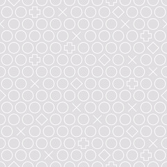 Modern geometric shape bold style pattern. Seamless fashion print design. Cool vector minimal line art pattern. White on silver.