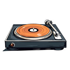 turntable cartoon isolated on white background full depth of field 