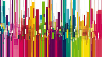 Vertical multi-colored lines background with white background