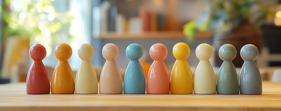 Elegant handcrafted figurines representing different personality types in a small business team
