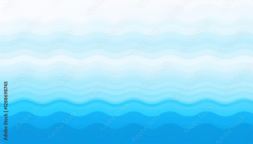 Aufkleber soft gradient waves of light blue colors creating a serene ocean or water theme, for background or c