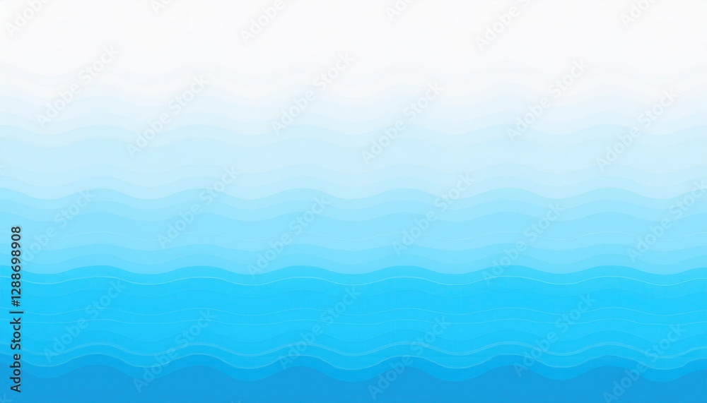 Aufkleber soft gradient waves of light blue colors creating a serene ocean or water theme, for background or calming designs