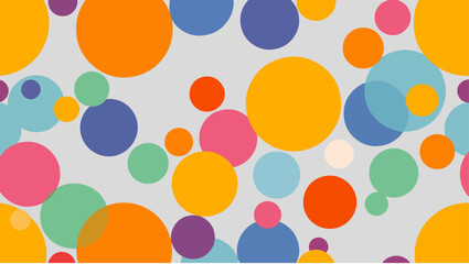Abstract colorful random polka dot circles seamless pattern on white background