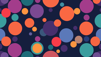 A pastel polka dot pattern of colorful circles forms an abstract, cheerful background.	