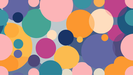 Abstract colorful random polka dot circles seamless pattern on white background