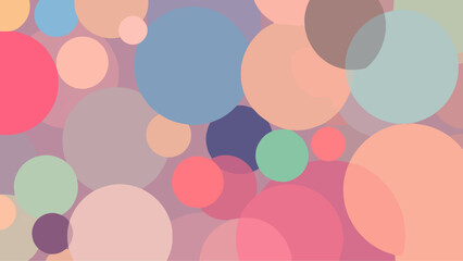 A pastel polka dot pattern of colorful circles forms an abstract, cheerful background.	