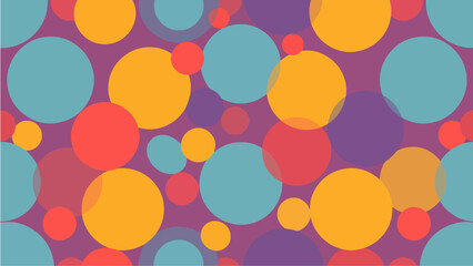 Abstract colorful random polka dot circles seamless pattern on white background