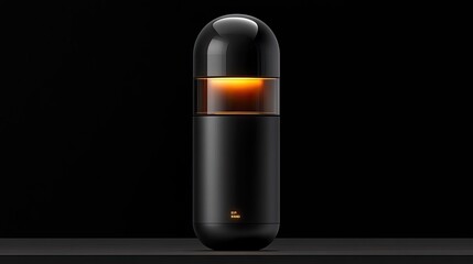 Elegant black smart lamp with warm glow reveals a modern design, perfect for contemporary interiors and ambiance enhancement