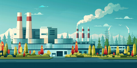 Obraz premium A conceptual illustration of the waste-to-energy process, showing waste being converted into bioenergy through advanced eco-friendly solutions.