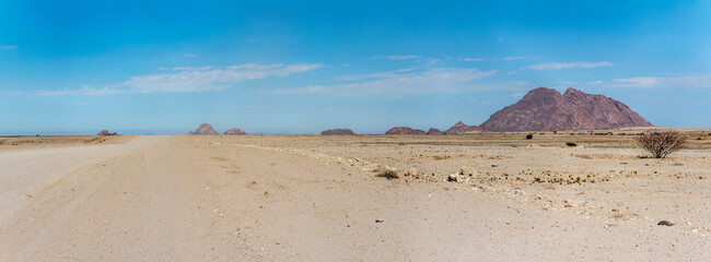 D1918 sand dirt road in desert, near Klein Spitzkoppe, Namibia