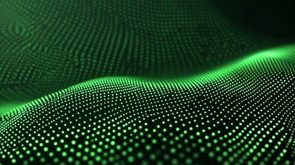 Obraz premium Abstract Green Digital Matrix with Futuristic Dots