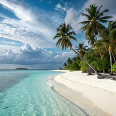 Obraz premium tropical beach with palm trees