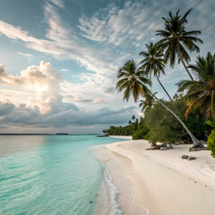 Obraz premium tropical beach with palm trees