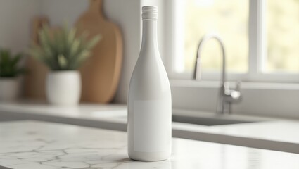 Customizable Bottle Design with Blank White Label for Personalization