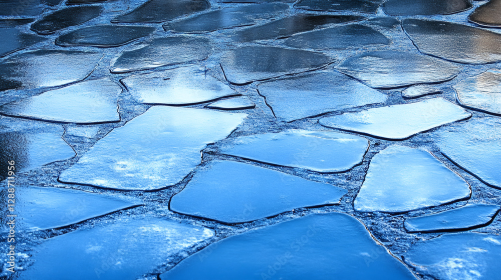 Poster a close-up view of a textured stone surface, reflecting light and water, showcasing a serene and nat