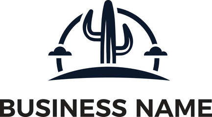 cactus design minimalist design logo vector in Transparency PNG and EPS vector files