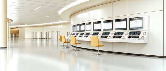 Control centers for peak energy monitoring, featuring glowing interfaces that enhance operational efficiency and insight