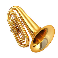 tuba cartoon isolated on white background full depth of field 