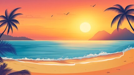 Obraz premium Waves gently hitting beach sunset photography coastal environment serene viewpoint natural beauty