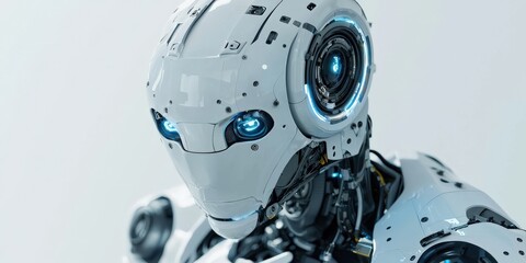 A modern industrial robot operating without human supervision, captured in high detail