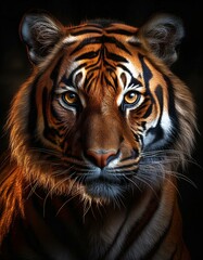 Fototapeta premium Photo-level real, ultra-detailed, a tiger, staring at its prey, 4k