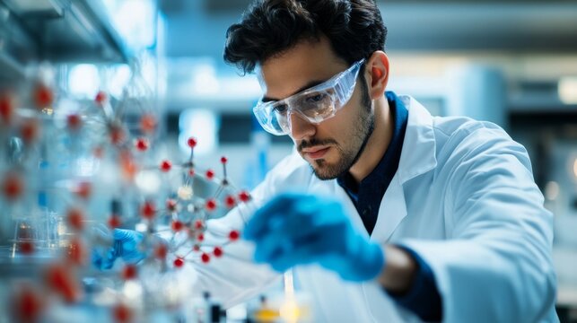 Investigating protein synthesis in biotechnology research university lab scientific study academic environment researcher perspective proteins