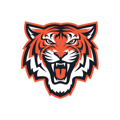 Tiger Head Silhouette With white background