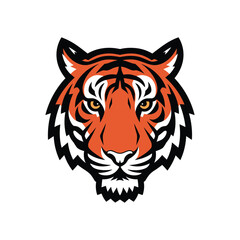 Tiger Head Silhouette With white background