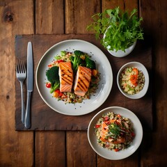 Gourmet Healthy Meal &ndash; Deliciously Plated Food with Rustic Presentation