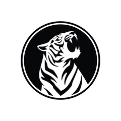 Tiger Head Silhouette With white background