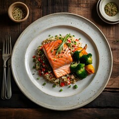 Gourmet Healthy Meal &ndash; Deliciously Plated Food with Rustic Presentation