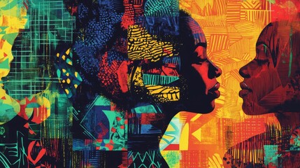 Obraz premium Celebrating black history month community center visual display indoor cultural perspective historical significance