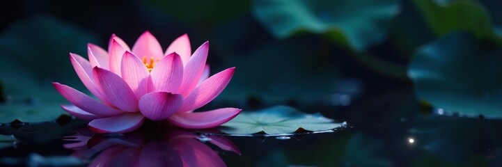 Lotus flower in a dark and peaceful environment, flower, abstract