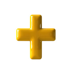 Fototapeta premium Yellow cross symbol on a solid black background for use in design or traffic signage isolated on transparent background.