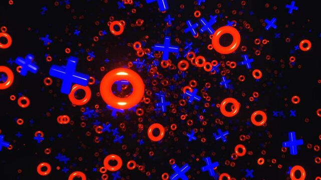Deep Blue and Orange XO Tunnel Background VJ Loop l 4K
