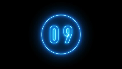 Neon number illustration 4k.