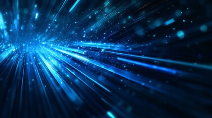 Obraz premium Sci-Fi Digital Speed Lines with Vibrant Cyan Streaks