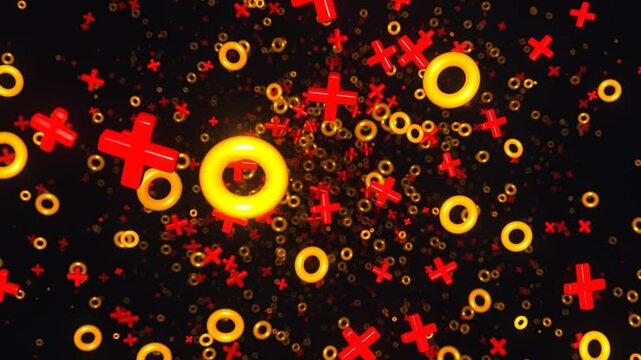 Yellow and Red XO Tunnel Background VJ Loop l 4K