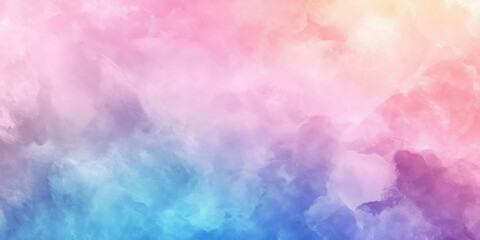 Soft Pastel Watercolor Background With Dreamy Fluid Gradient Of Pink Blue Purple And Orange Hues