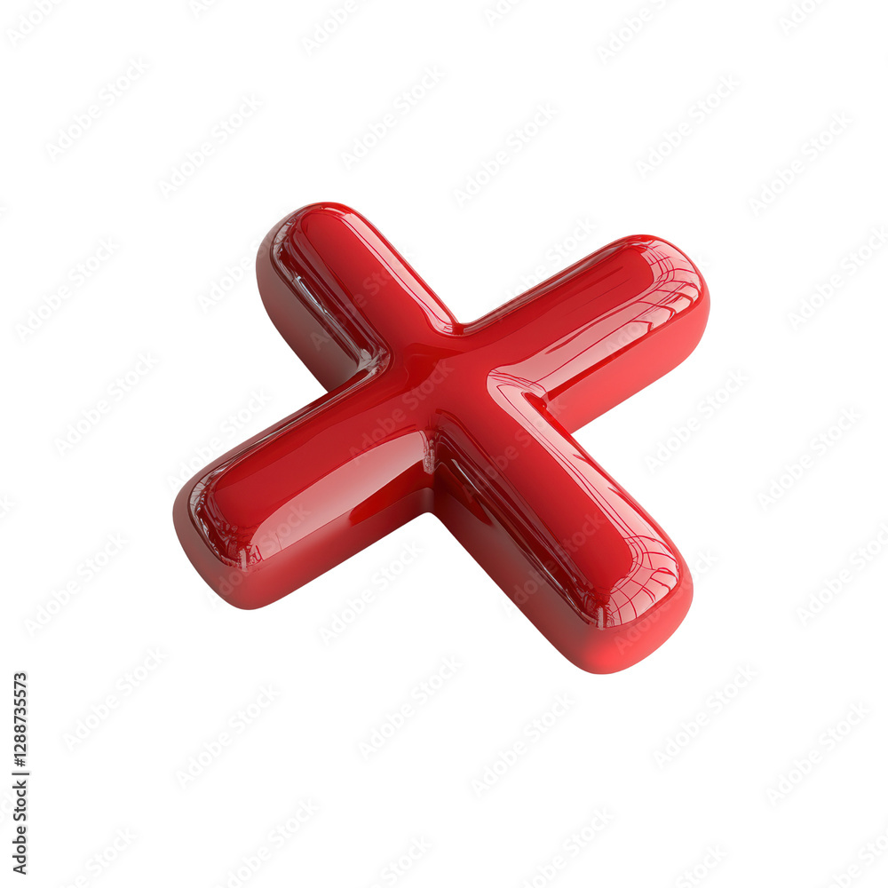 Poster red cross centered on a black background with a solid color design and no additional elements or pat